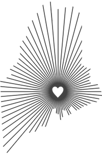 Graphic of the state of Maine with a heart shape located on the Bangor region with lines expanding to the edges of the state